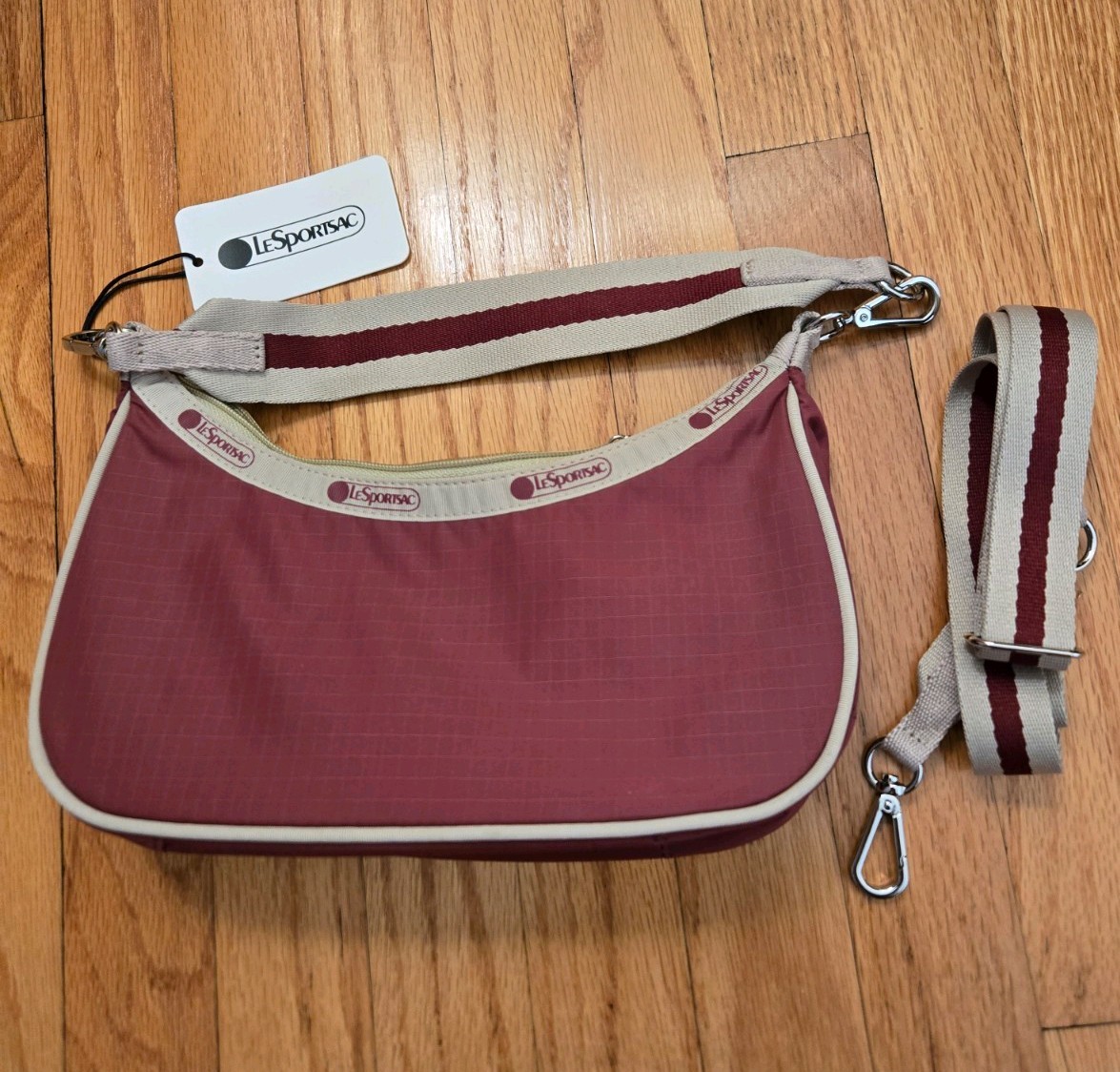 NWT LeSportsac Small Convertible Hobo Crossbody Heritage Scarlet Red