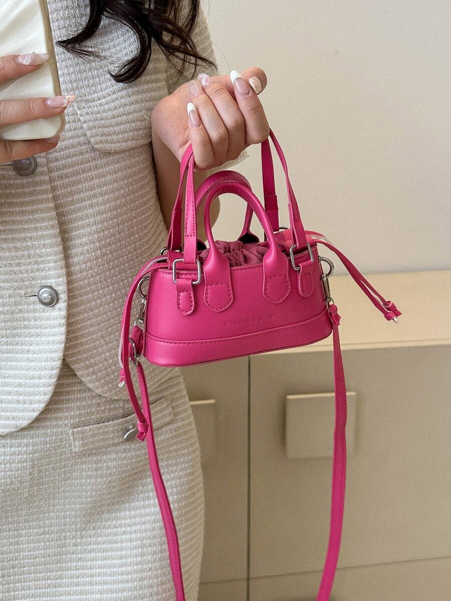 Mini Croc Embossed Bucket Bag Women Drawstring Novelty Crossbody Shoulder