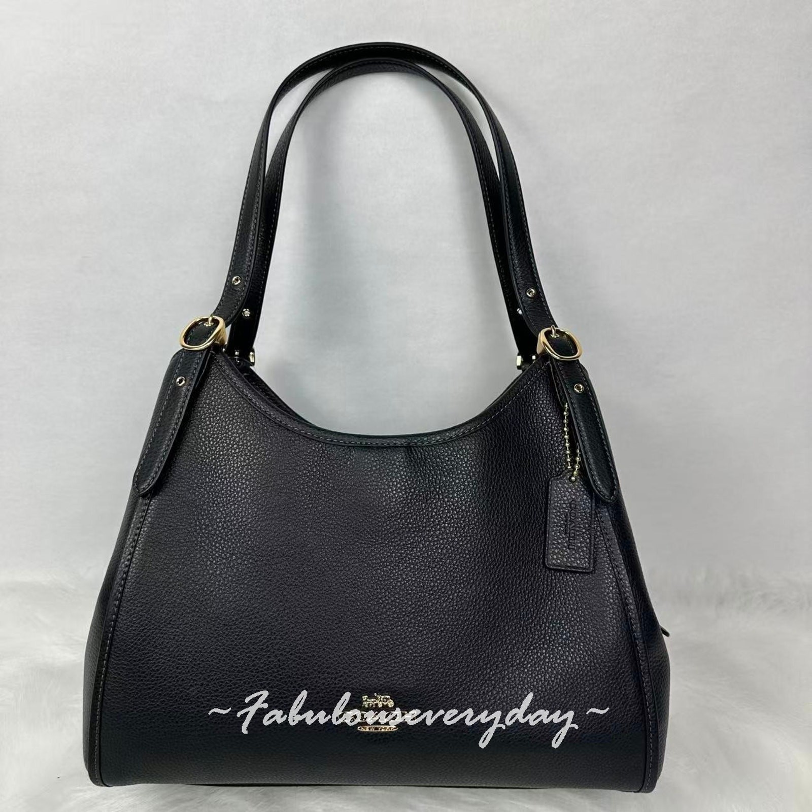 Coach Erin Shoulder Bag In Leather/Gold/Black CAQ86 NWT