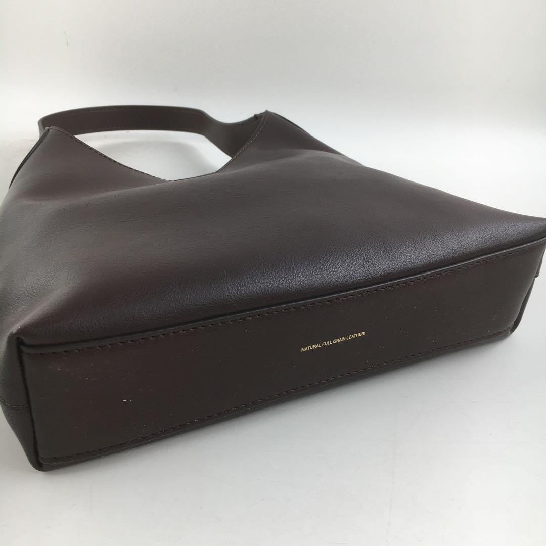 COACH CU068 Brooklyn Shoulder Bag 28 Grain Leather Dark Brown outlet New F/S
