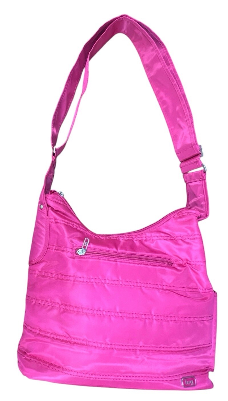 Lug Live Life In Color Hot Pink Shoulder Organizer Bag 11 X 13 X 3”