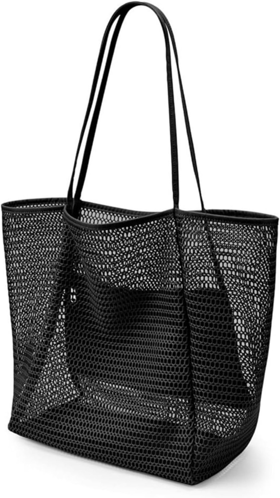 Mesh Beach Tote Bag for Women, Large Foldable Nylon Mesh Pool Travel Bag, Casual