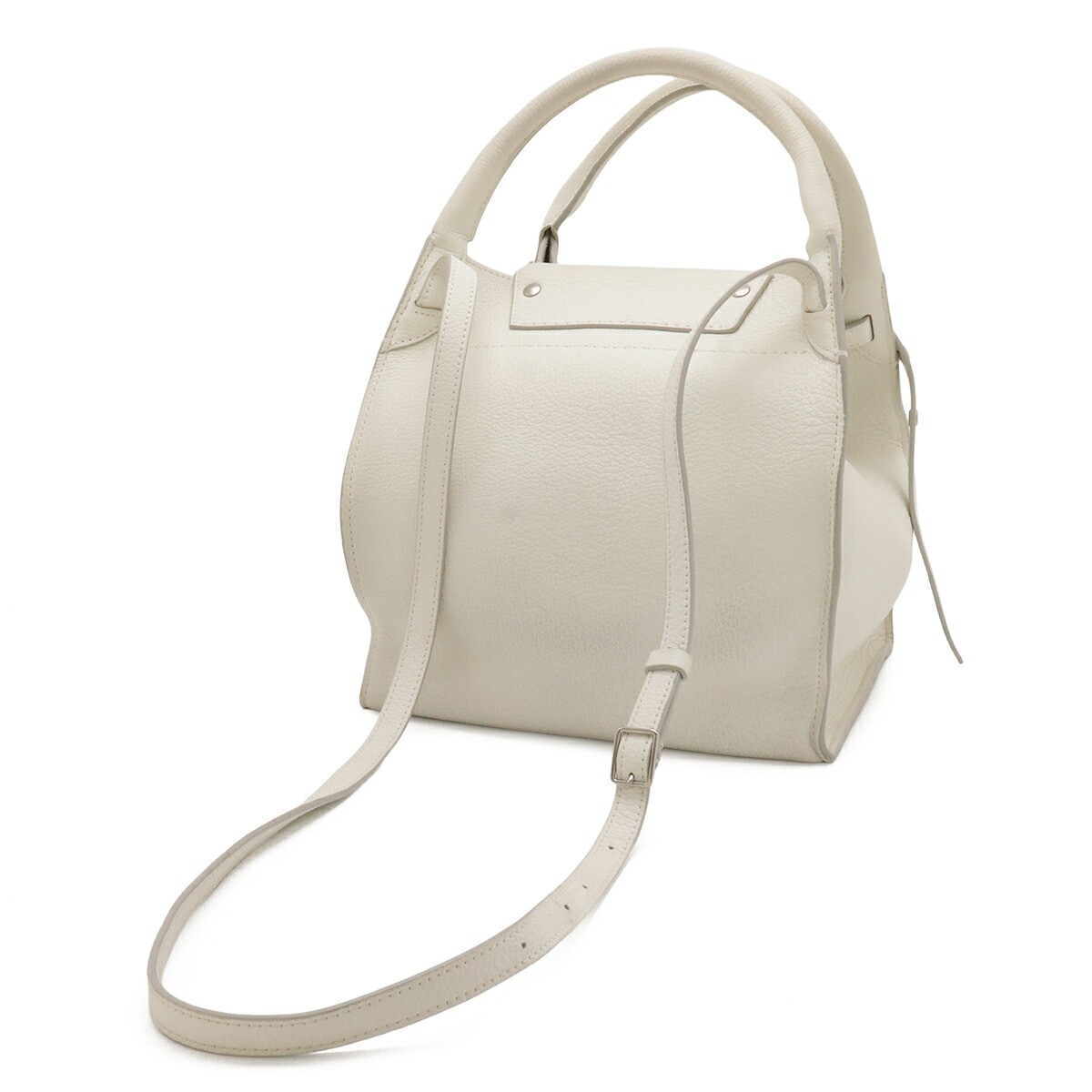 CELINE Big Bag Small Handbag 2Way Shoulder Bag Leather white Silver HW 189313A4U