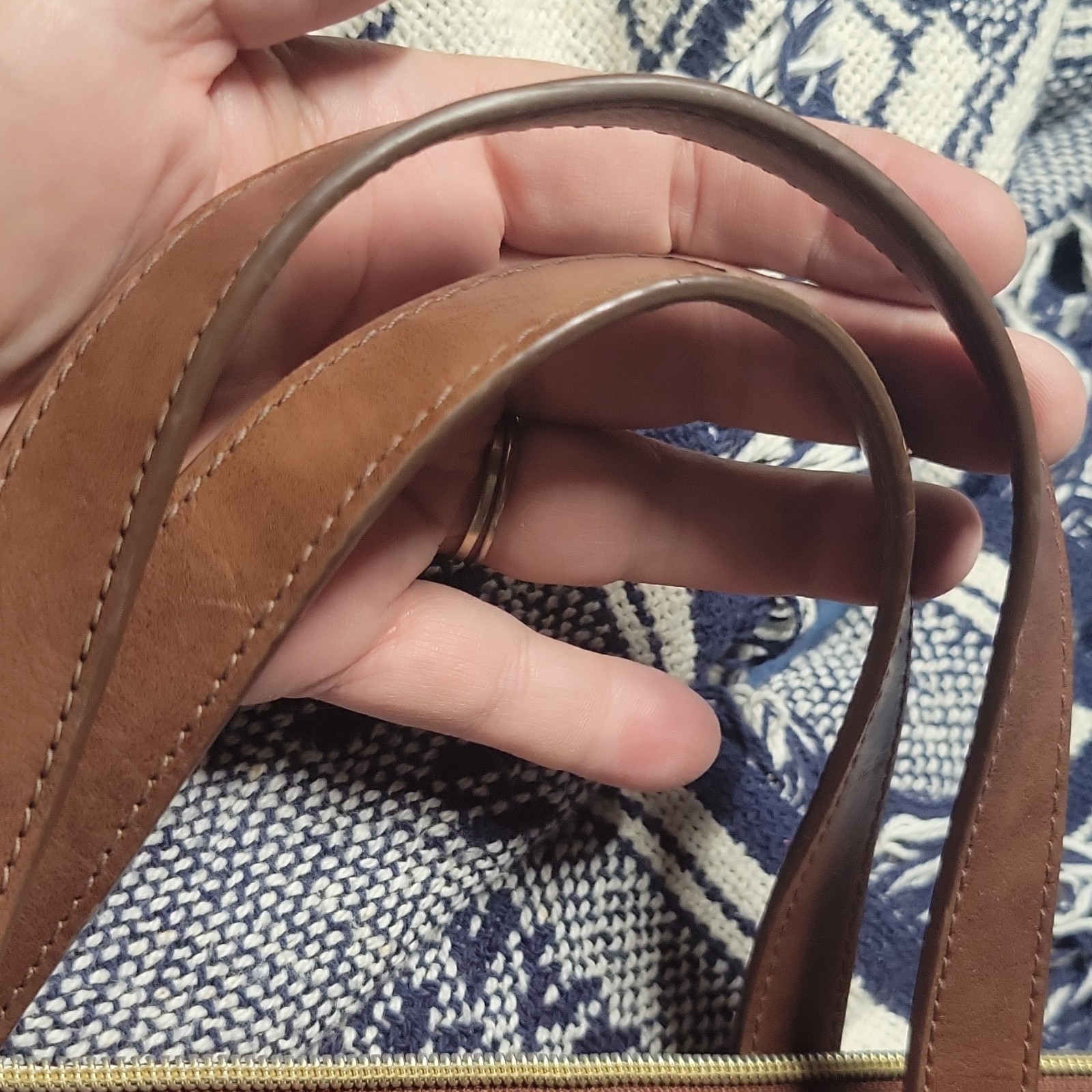 Vintage FOSSIL Multicolor Leather Hand Bag. No Shoulder Strap