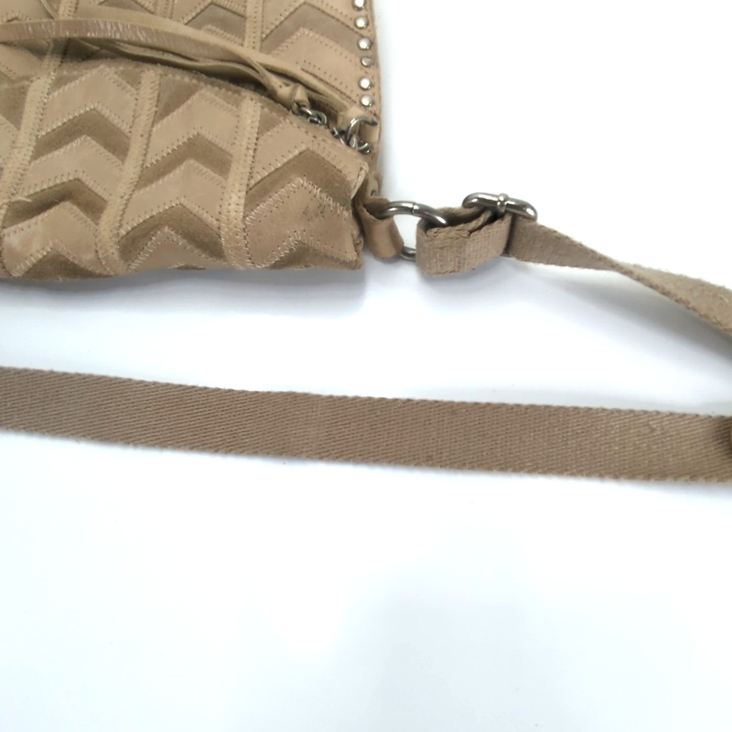 The Sak Crossbody Purse Shoulder Messenger Bag Cheveron Patchwork Studded Used
