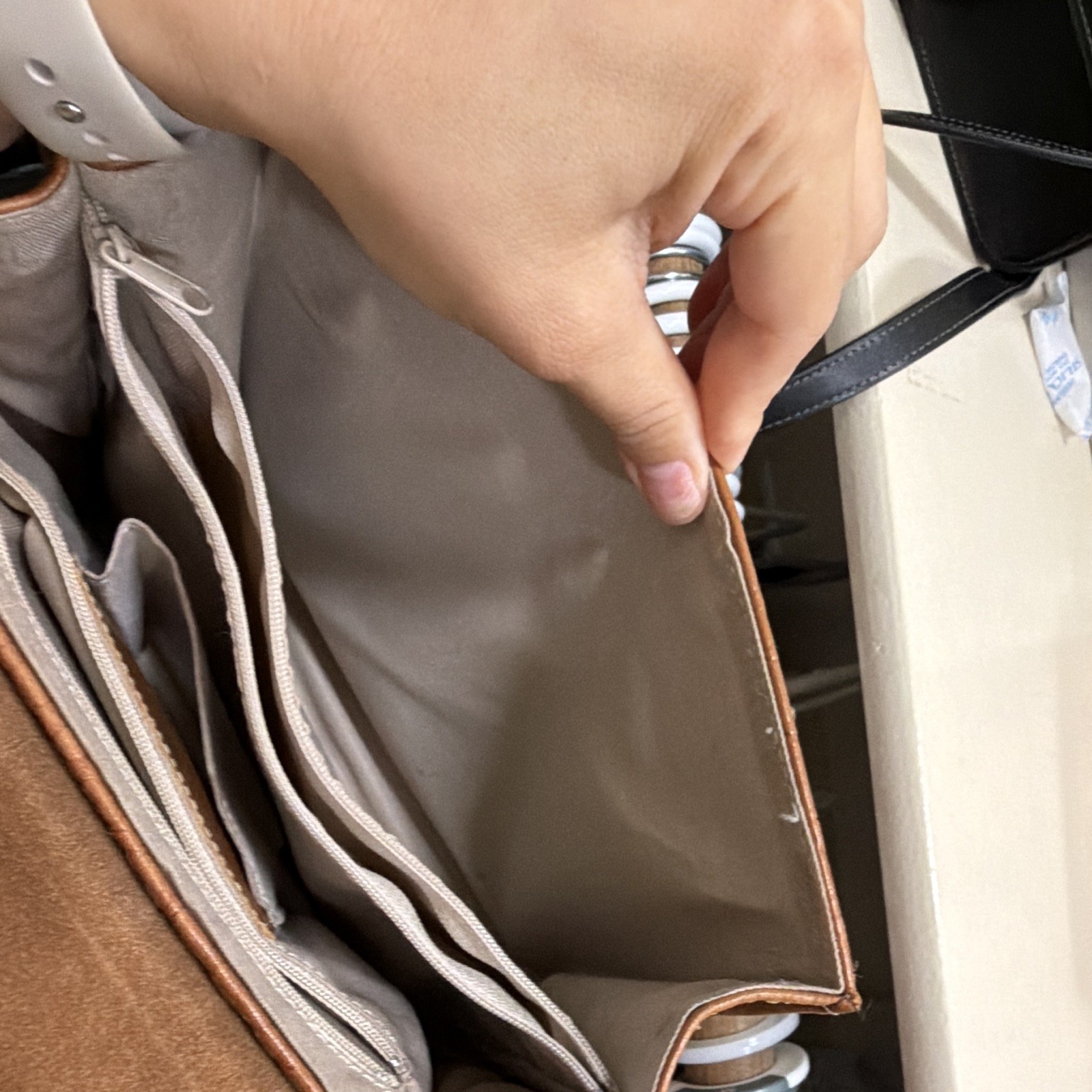 BRAHMIN Brown Croc Embossed Satchel Turn Lock Top Handle, Detachable Strap
