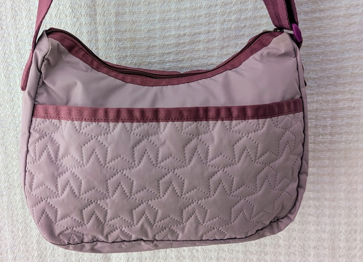 LeSportsac Classic Hobo 2pc Set Mauve Pink/Plum Quilted start Debossed Pattern