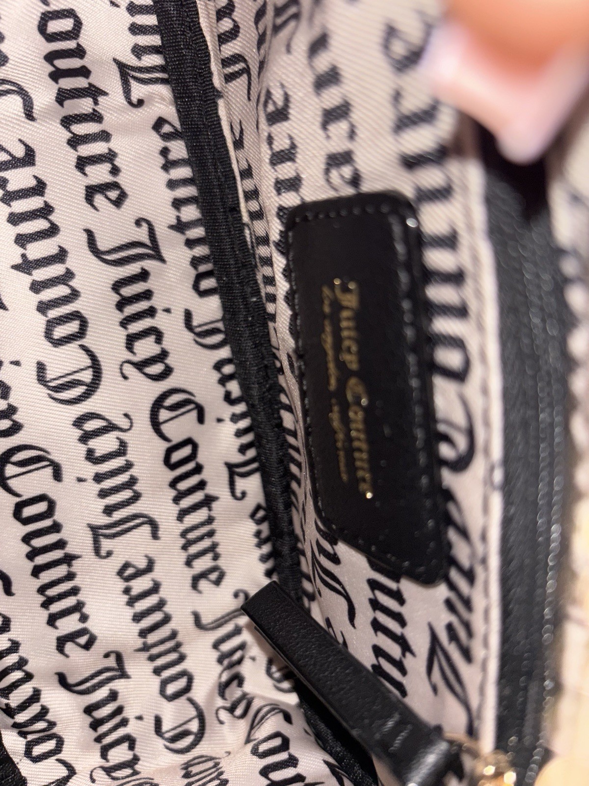 Juicy Couture Leopard Print Shoulder Bag Black and Gold Accents With 4 Pockets