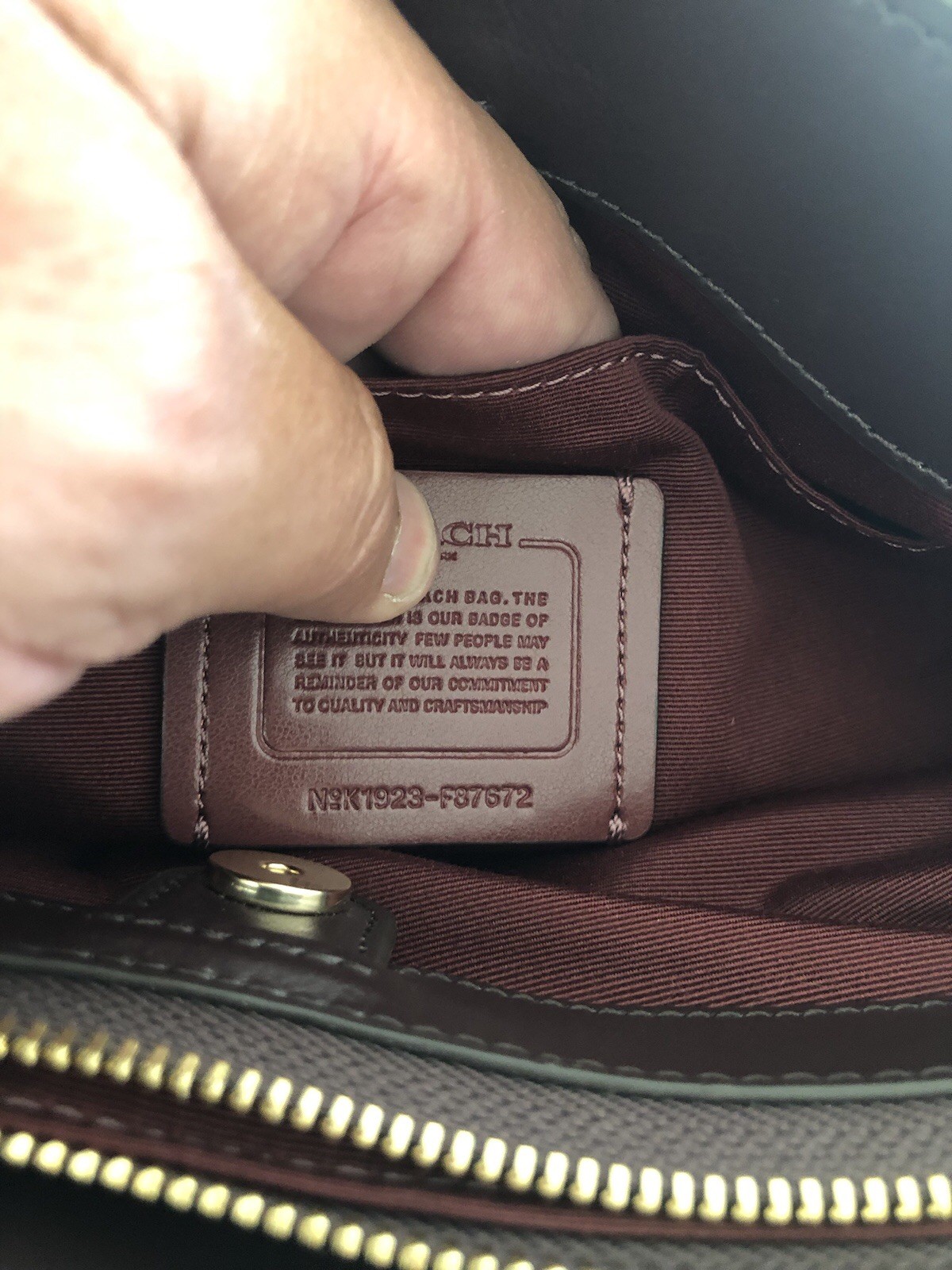 Coach Mini Sage Carryall Satchel Crossbody Bag Brown/Red Signature Canvas F87672