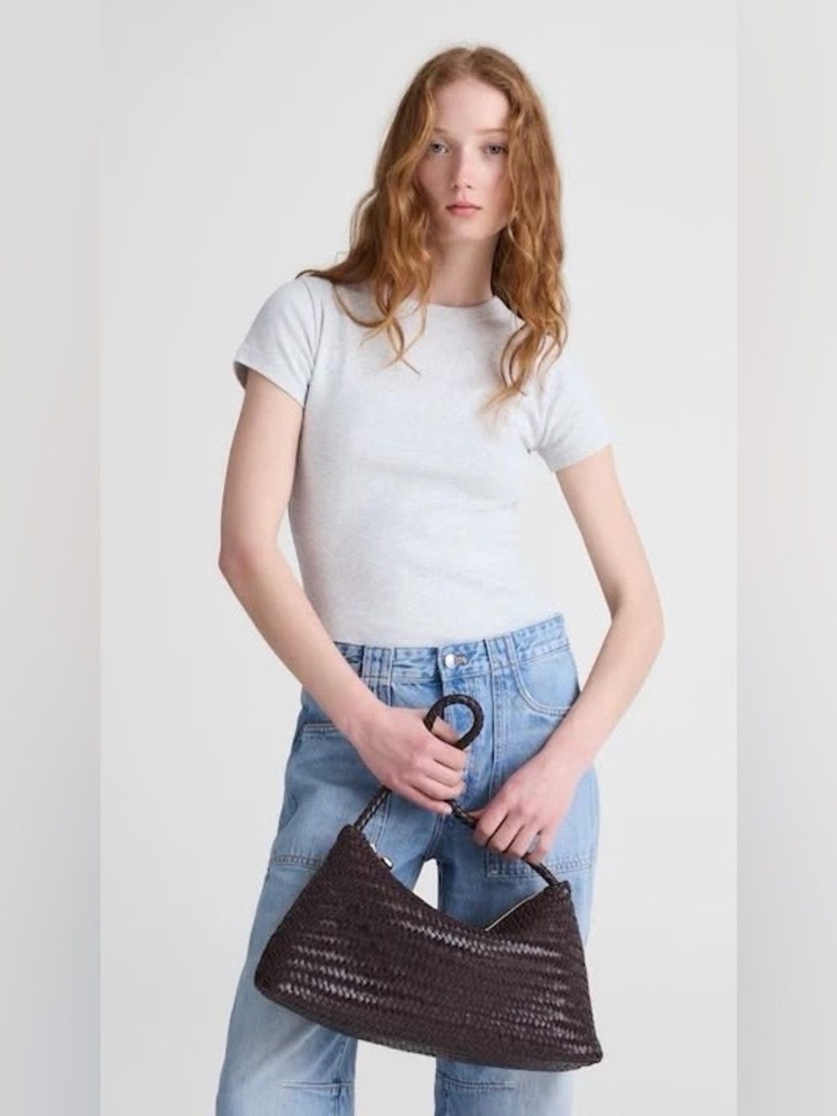 Madewell The Signature Woven Shoulder Bag (Color: Coffee Bean)
