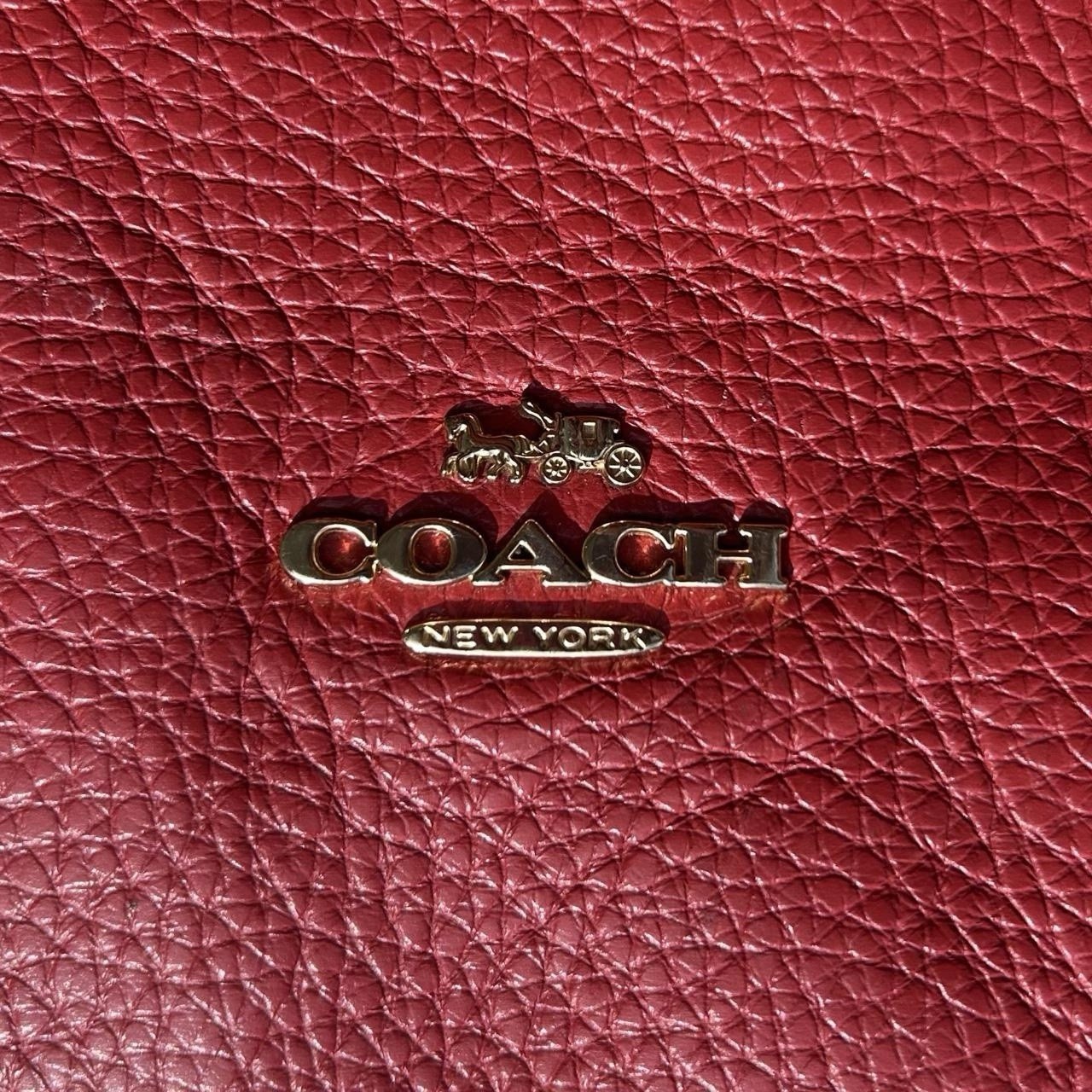 Coach Elle Hobo Red Pebbled Leather Convertible Shoulder Bag Handbag F31399