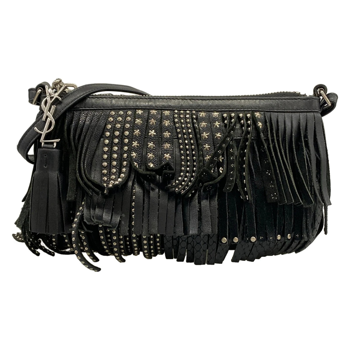 SAINT LAURENT PARIS 413183 Black Leather Shoulder Bag